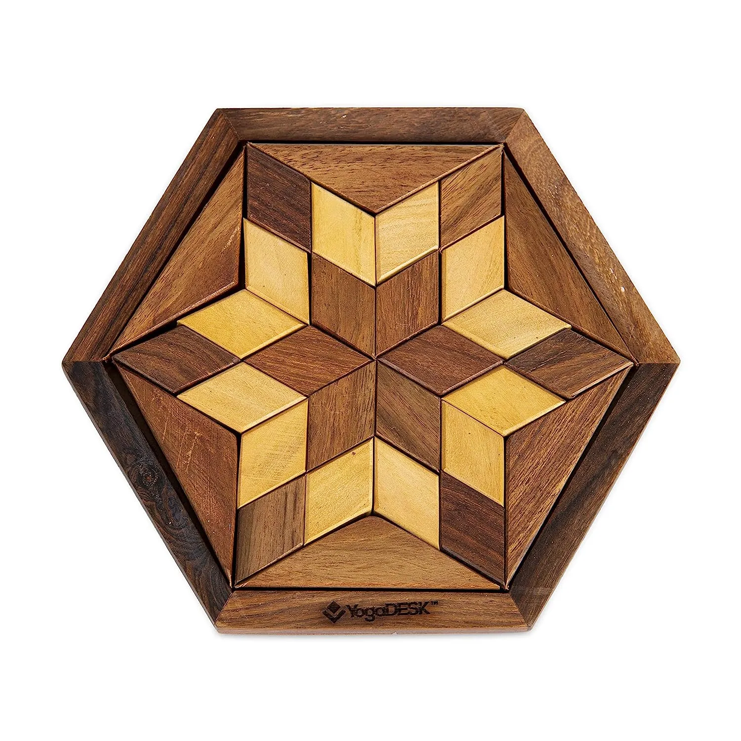 3D Walnut Wooden Tangram Toys for Kids Brain Teaser
