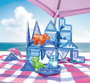 44Pcs DIY Magnetic Marine Animal Tiles Building Blocks