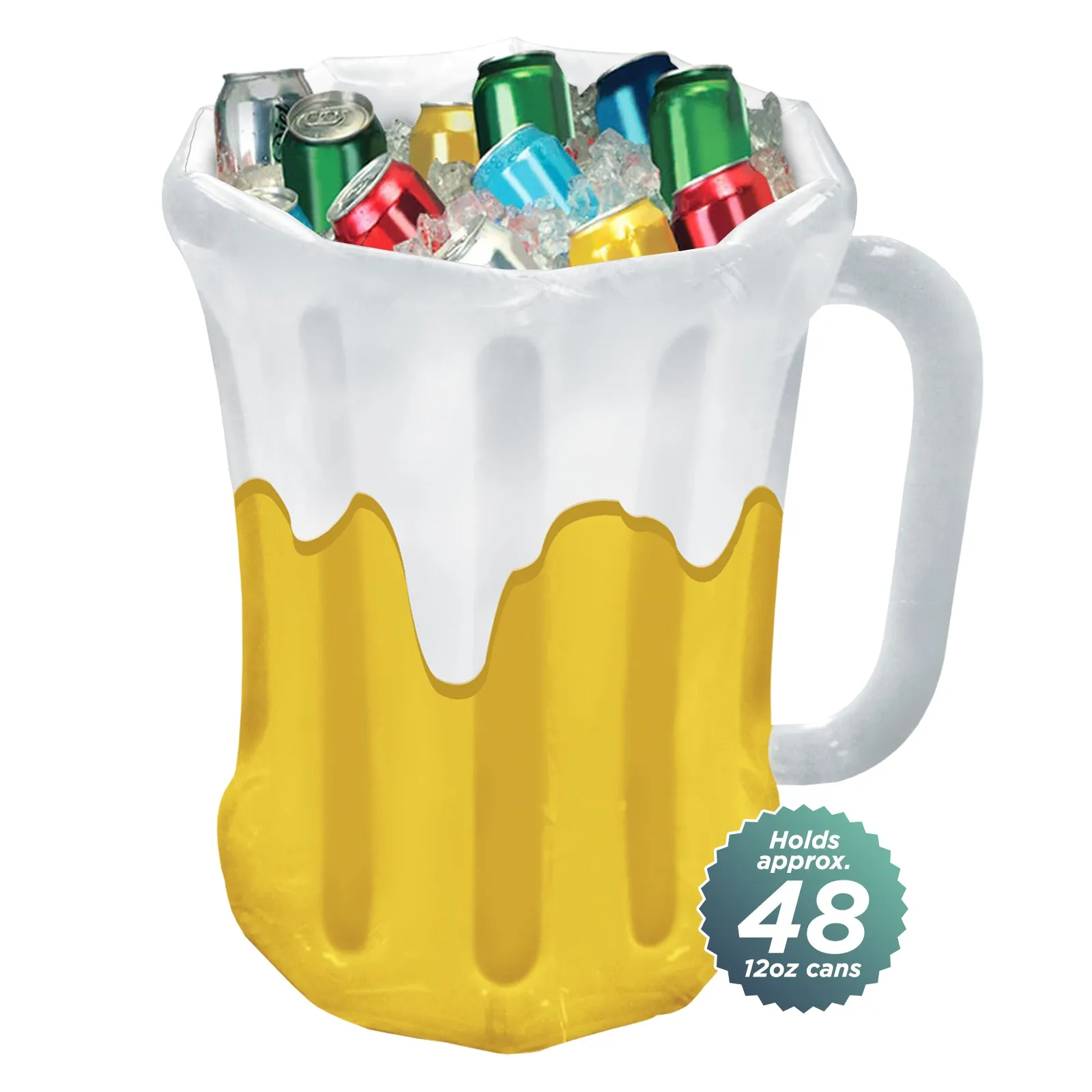 Beer Party Supplies and Beer Theme Decorations (Inflatable Frothy Beer Mug Cooler, 18" x 27" (Holds Approximately 48 12-Ounce Cans))