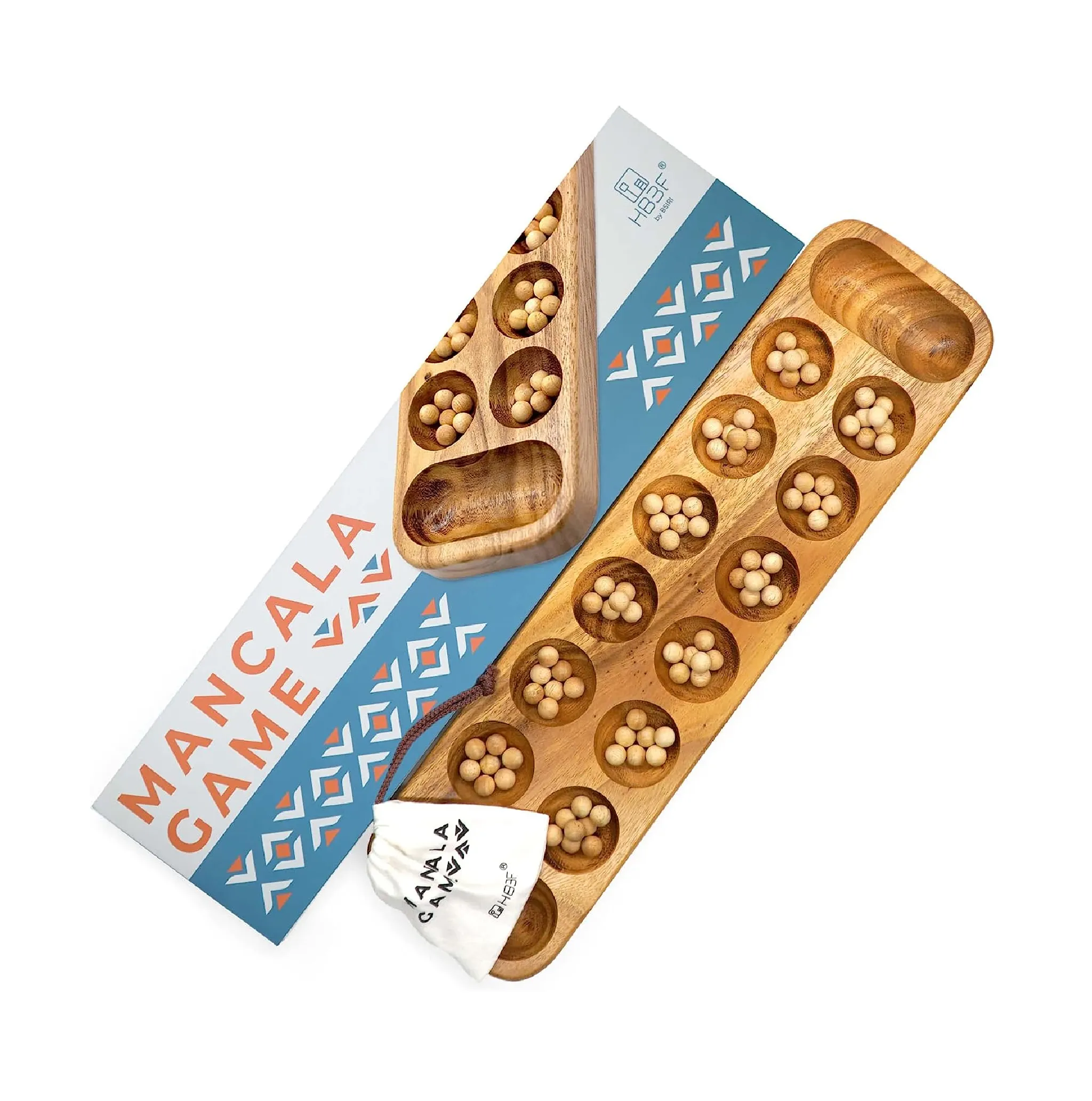 BSIRI Mancala Board Game Family Adults Kids Players Night Two Person Teens Classic