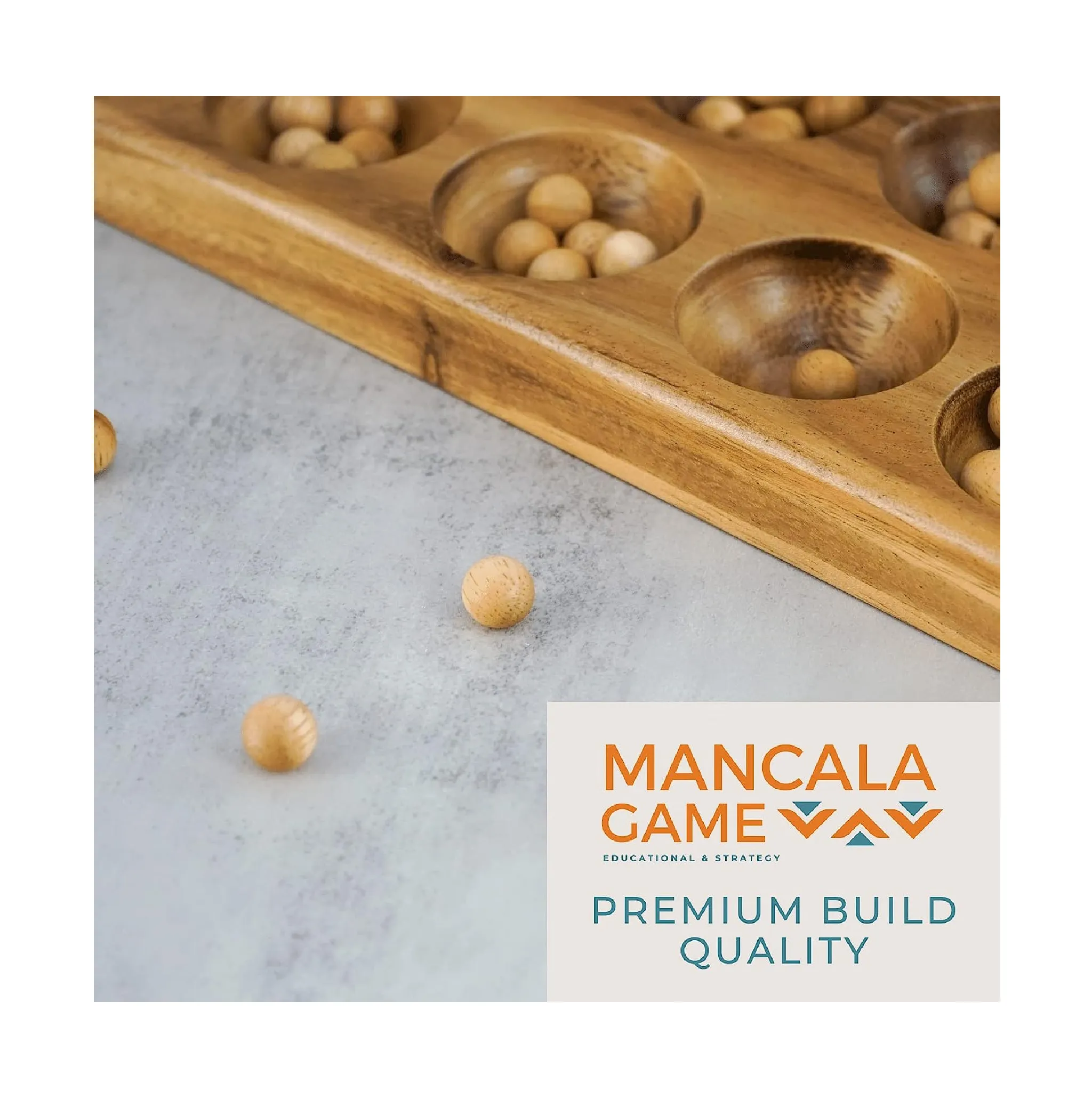 BSIRI Mancala Board Game Family Adults Kids Players Night Two Person Teens Classic