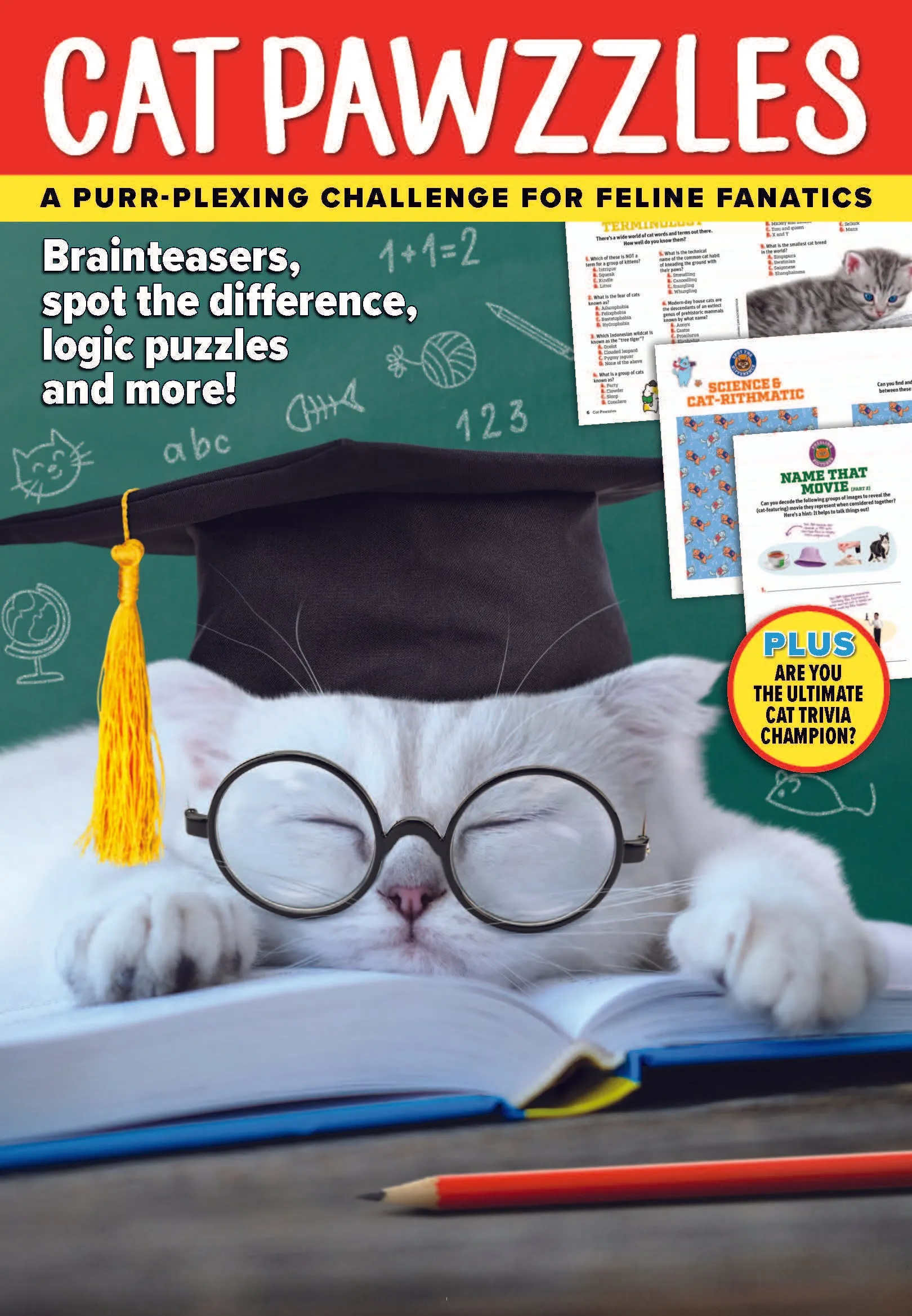 Cat Pawzzles - Purr-Plexing Challenges For Feline Fanatics, Brainteasers, Spot The Difference, Logic Puzzles, Word Searches, Crosswords, Trivia, Terminology, Relax, Unwind, De-Stress, Solve & Unplug!