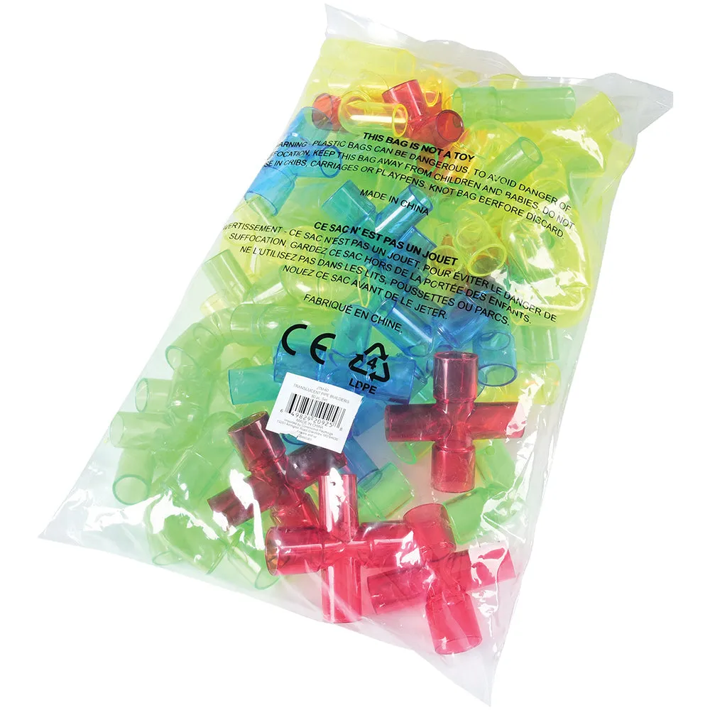 Constructive Playthings Translucent Pipe Builders - 80 PC