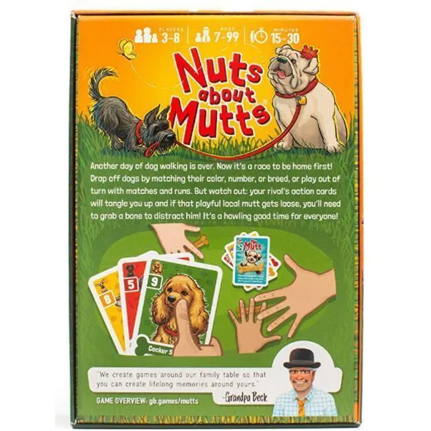 Grandpa Beck's Games Nuts About Mutts - Family-Friendly Hand-Elimination Card Game - for Kids, Teens, and Adults