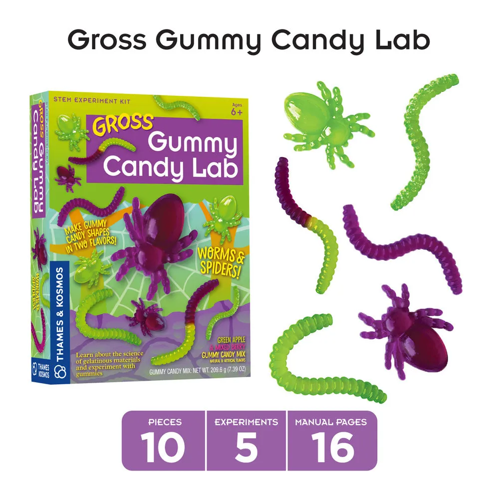 Gummy Candy Experiment Kits 2-Pack . Rainbow Gummy Candy Lab & Gross Gummy Candy Lab