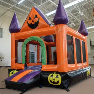 Halloween Themed Bouncy Castles Inflatable Entertainment Center Indoor Soft Play Pumpkin Bounce House For Sale
