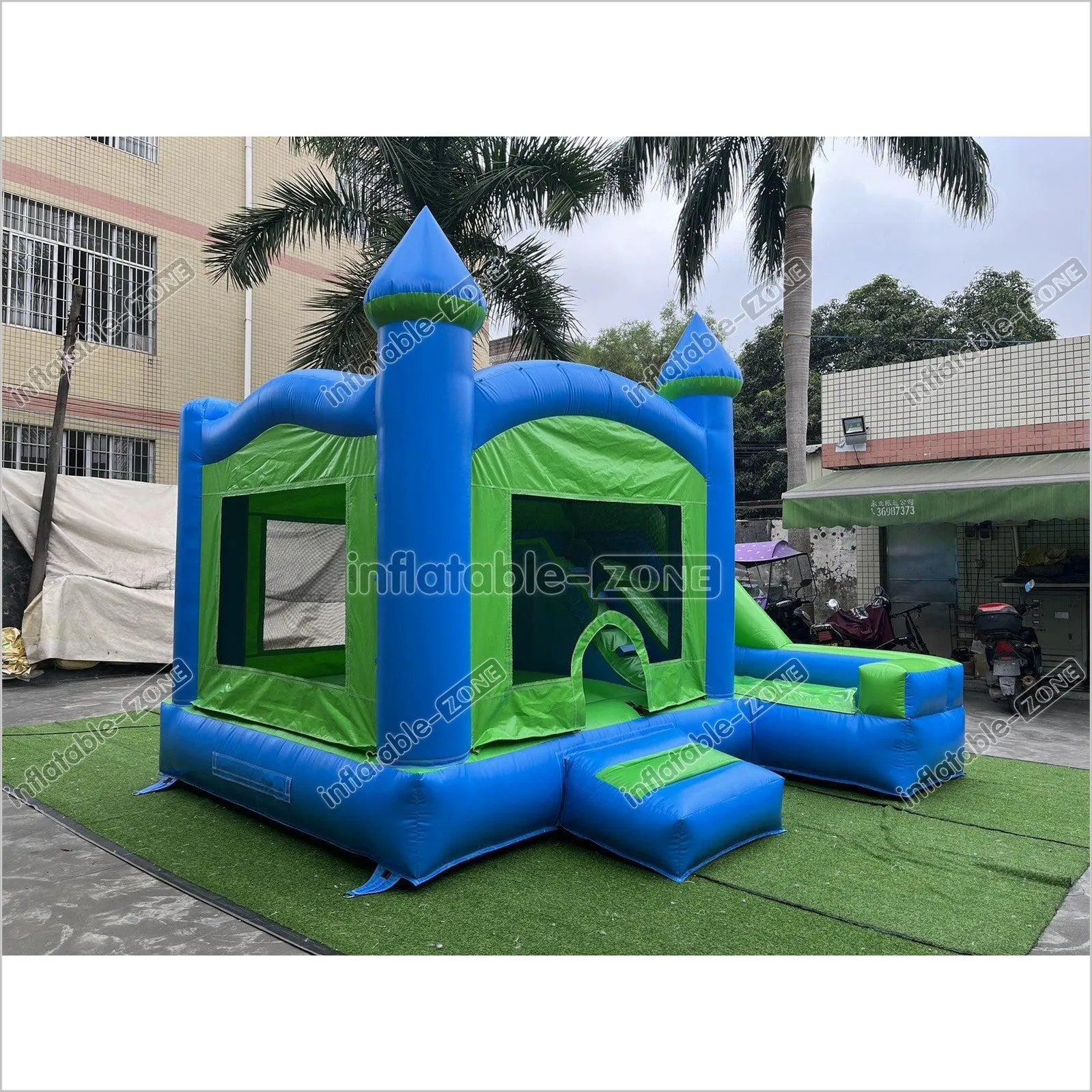 Inflatable Bouncy Castles Green Jumping Castle Indoor Bouncy House