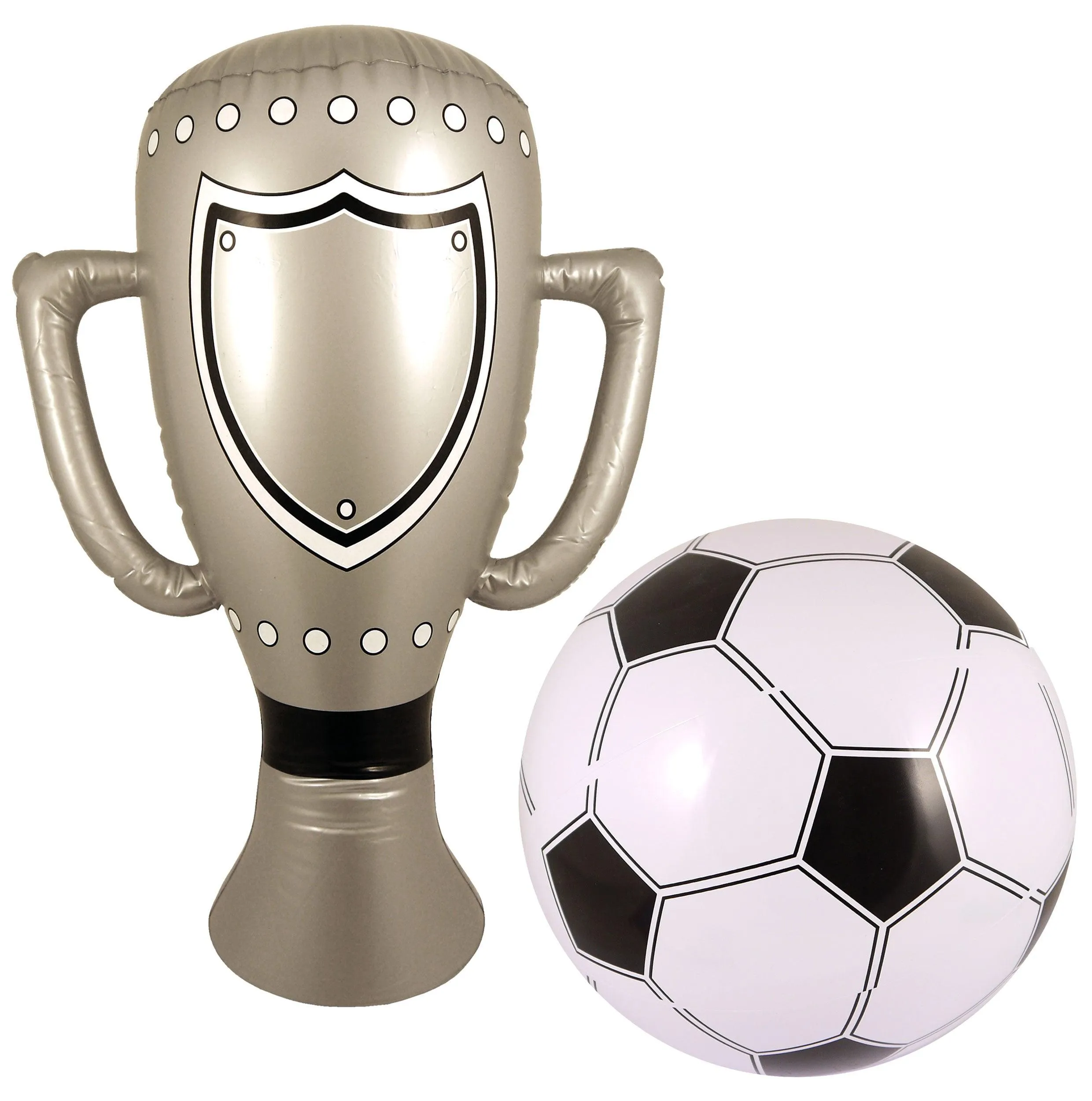 Inflatable Football Blow up with Silver Trophy Kids Toys Party Decoration Prop