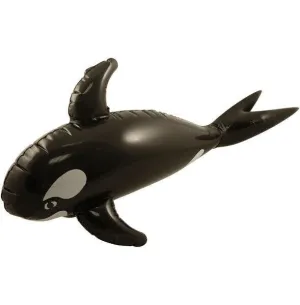 Inflatable Whale Black 85 cm Blow up Pool Hawaiian Beach Party Decoration Prop