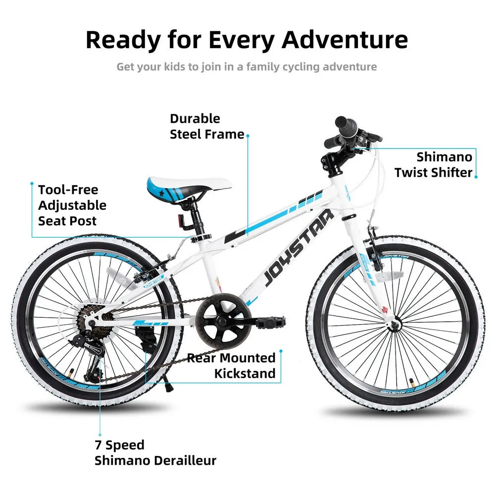 JOYSTAR Lubbock 20" 24" Kids Mountain Bike 7-Speed Bicycle