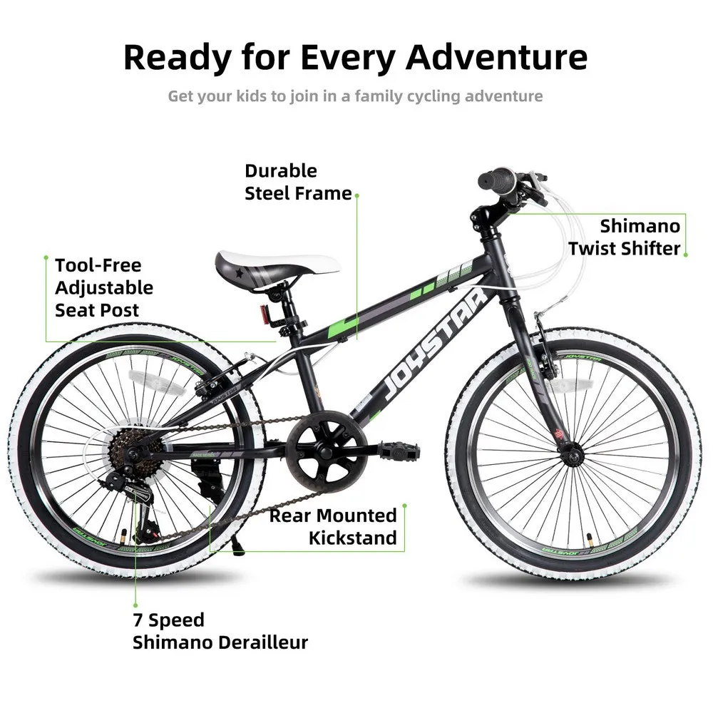JOYSTAR Lubbock 20" 24" Kids Mountain Bike 7-Speed Bicycle