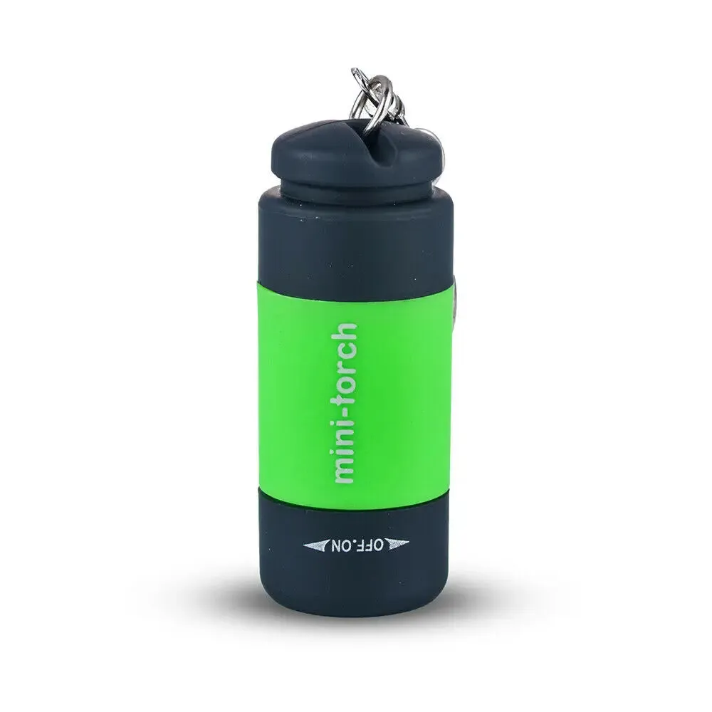 Mini Torch LED Rechargeable Flashlight Portable Keychain Rotary Switch Waterproof Outdoor Camping Emergency Flashlight
