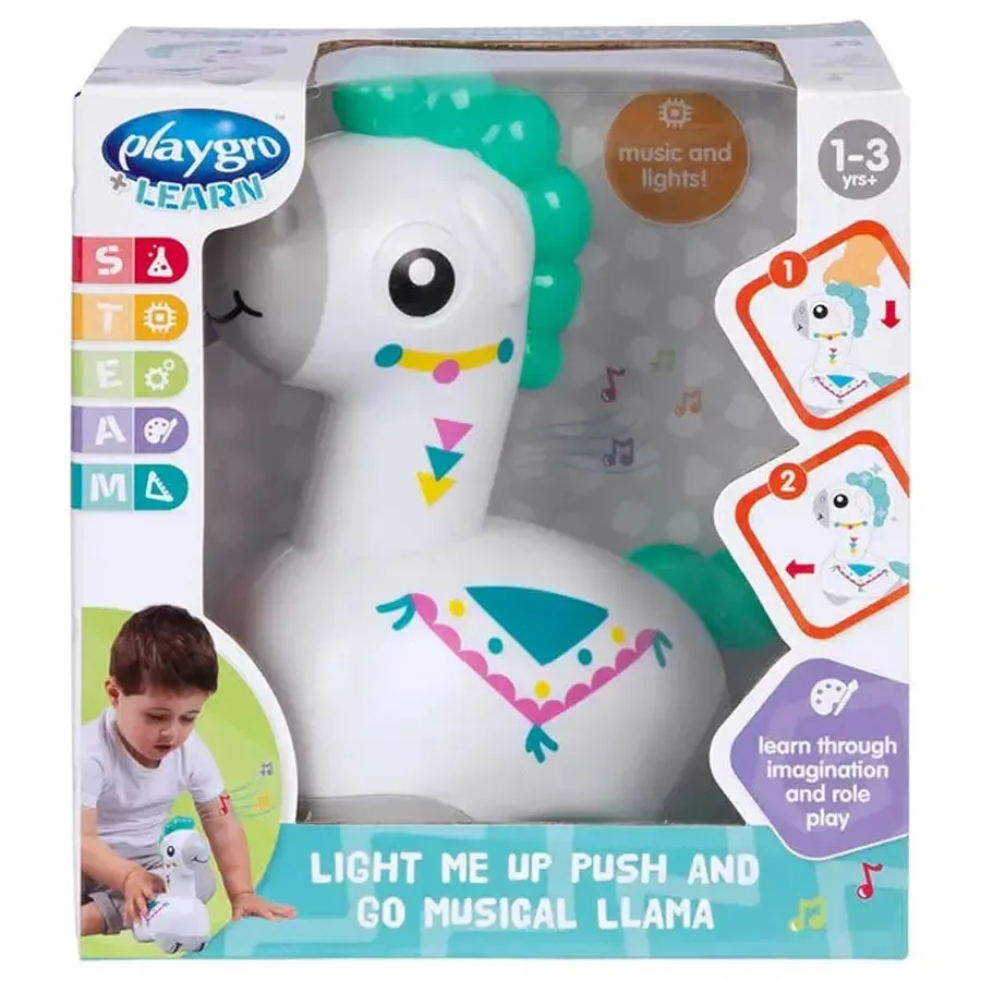 Playgro Light Me Up Push and Go Musical Llama