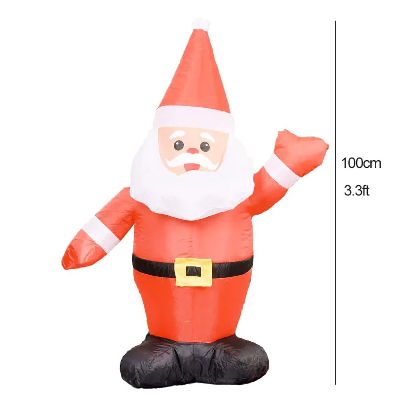 Santa Claus Christmas Yard Inflatables Standing Waving Hand Father Christmas Outdoor Toys LED Lighted Outdoor Xmas Decorations