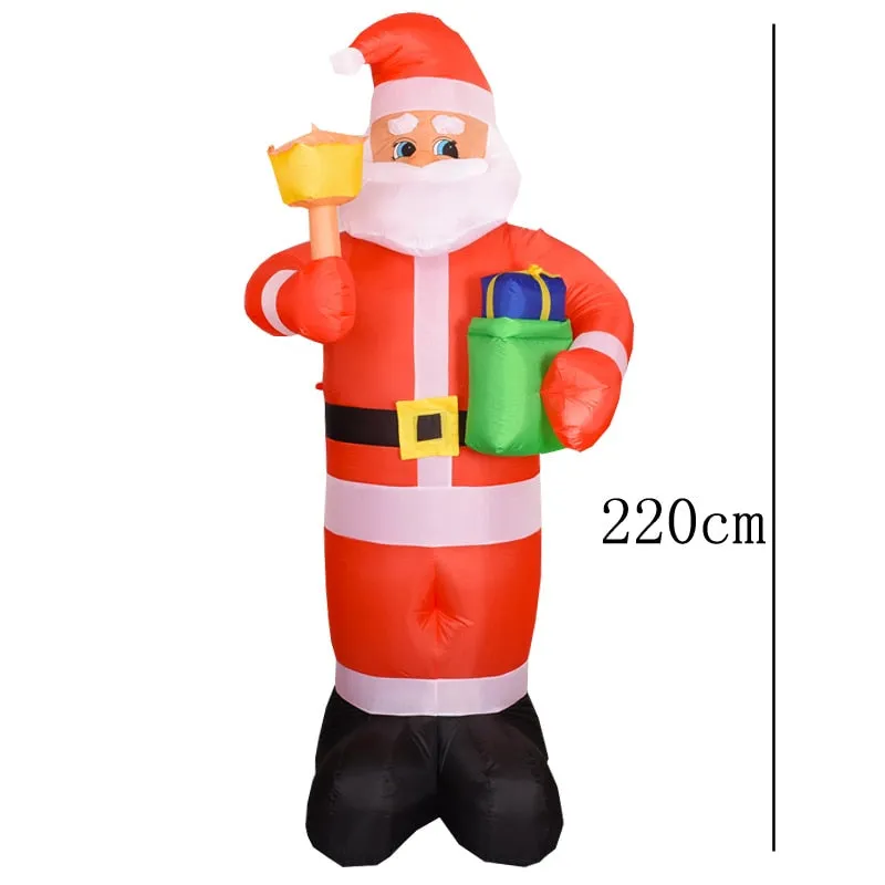Santa Claus Christmas Yard Inflatables Standing Waving Hand Father Christmas Outdoor Toys LED Lighted Outdoor Xmas Decorations