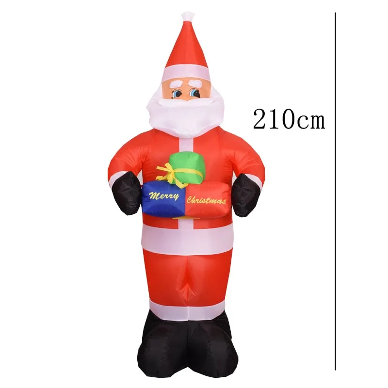 Santa Claus Christmas Yard Inflatables Standing Waving Hand Father Christmas Outdoor Toys LED Lighted Outdoor Xmas Decorations