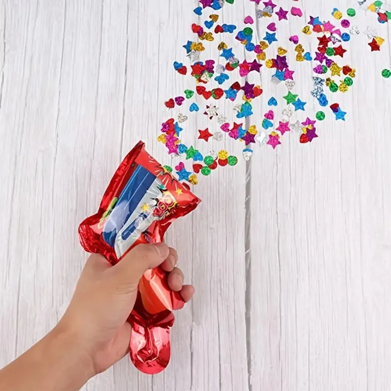 Set | Balloon Salute | Inflatable Toy Salute Ejector | Handheld Confetti Salute Design Novel New Year Birthday Valentine's Day Christmas