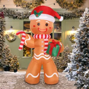 timeless 8Ft Inflatable Christmas Arch Santa Snowman Decoration with 7 Lights H