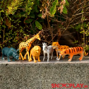 Wild Animals Playset for Kids (Set of 6 Animal Toys)